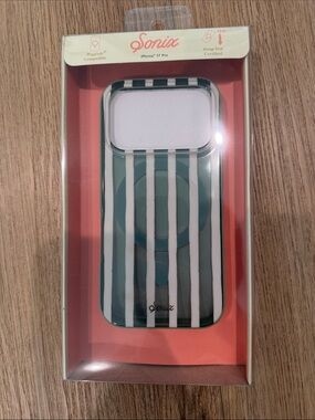Sonix Green and White Striped iPhone 17 Pro Case with MagSafe
